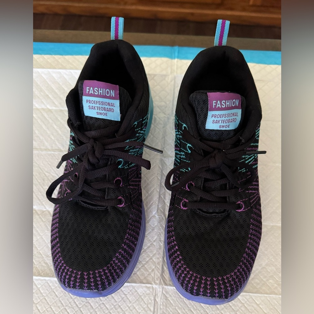 Fashion Proefssional Sakteobard Women Sneakers Shoes Teal Blue Purple Size 9.5